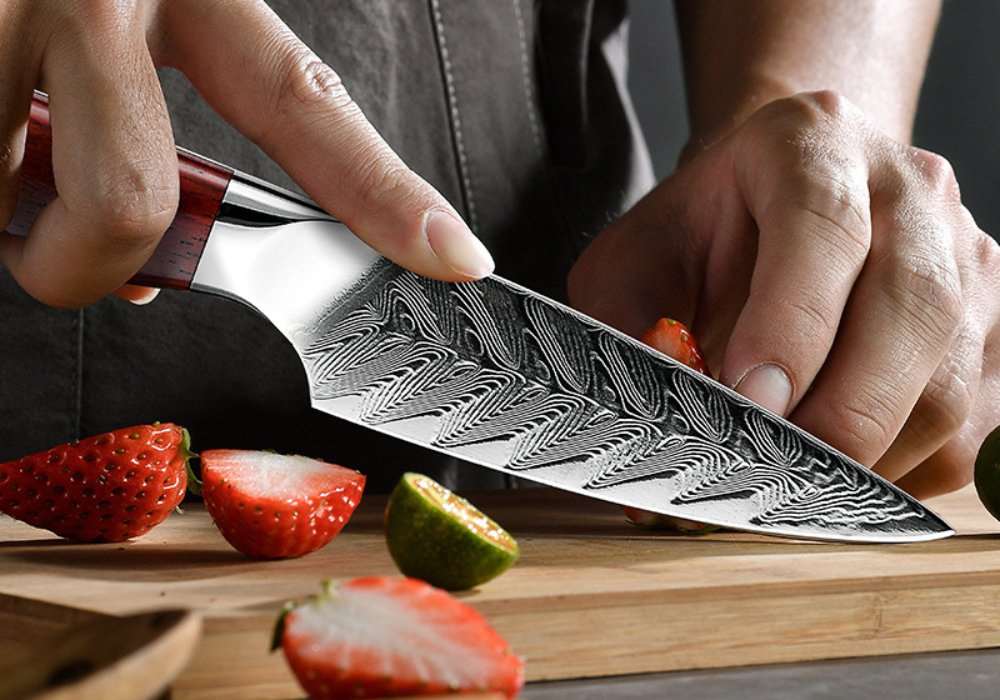 Premium 3-Piece Professional Chef Knife Set - VG10 Damascus Steel Blades with Exotic Sandalwood Handle - Perfect for Home Cooking, Professional Kitchens & Gourmet Food Preparation