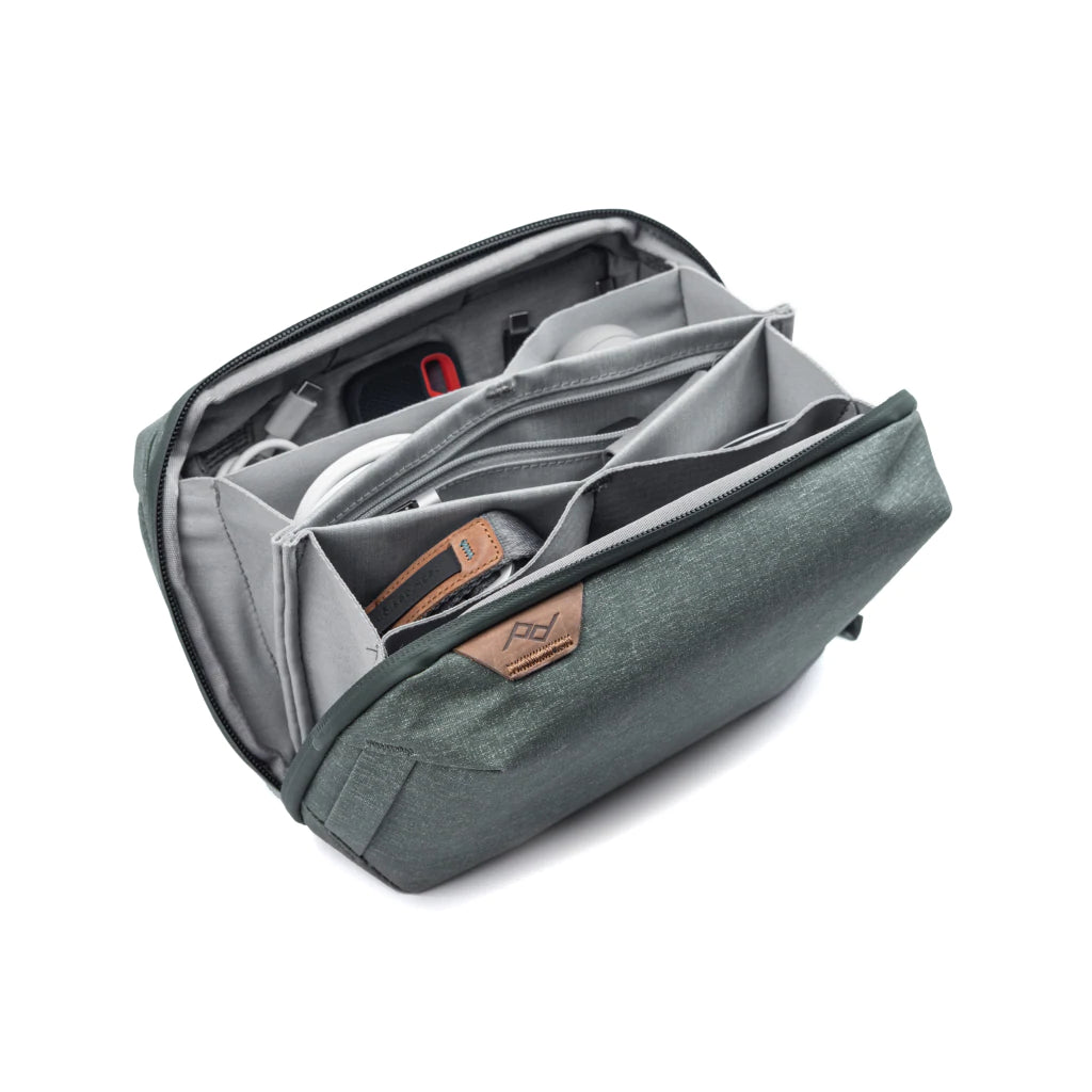Peak Design Tech Pouch V2 Sage - Premium Travel Organizer for Camera Gear, Cables & Accessories | Water-Resistant Tech Case for Photographers & Digital Nomads | Perfect for Air Travel, Work Commute & Outdoor Adventures