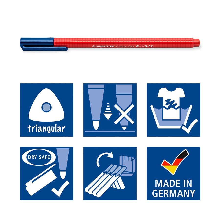 STAEDTLER Triplus Fineliner Pens - 10 Vibrant Colors Set for Coloring, Sketching & Note Taking - Perfect for Artists, Students & Office Use