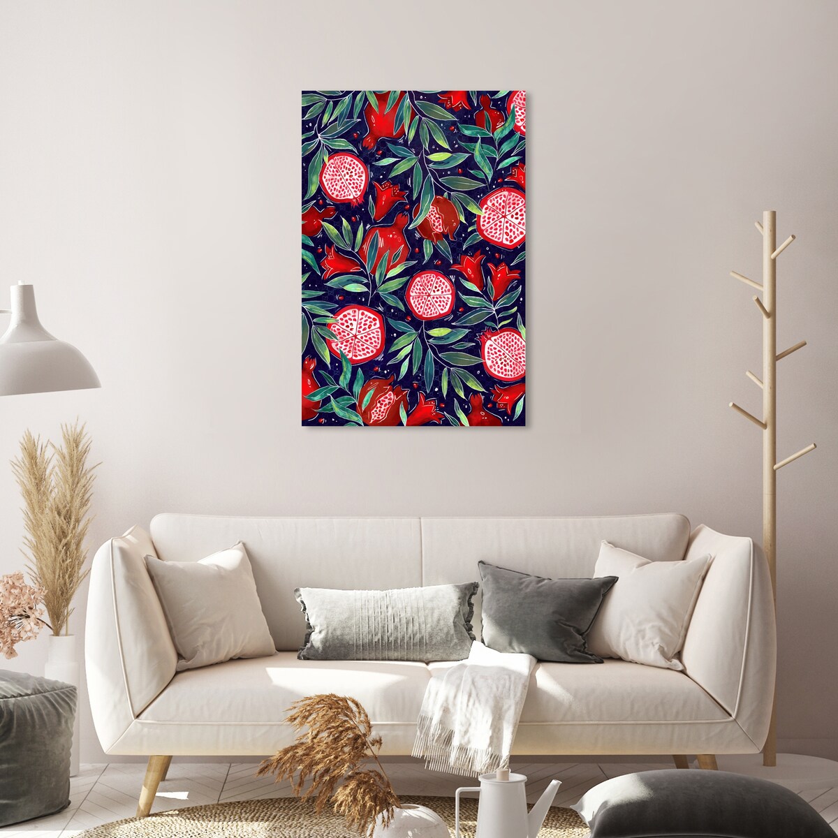 Blooming Tropical Flowers Canvas Wall Art Print - White Floral Cabin Lodge Decor for Kitchen, Living Room & Bedroom - Perfect for Home & Office Decor