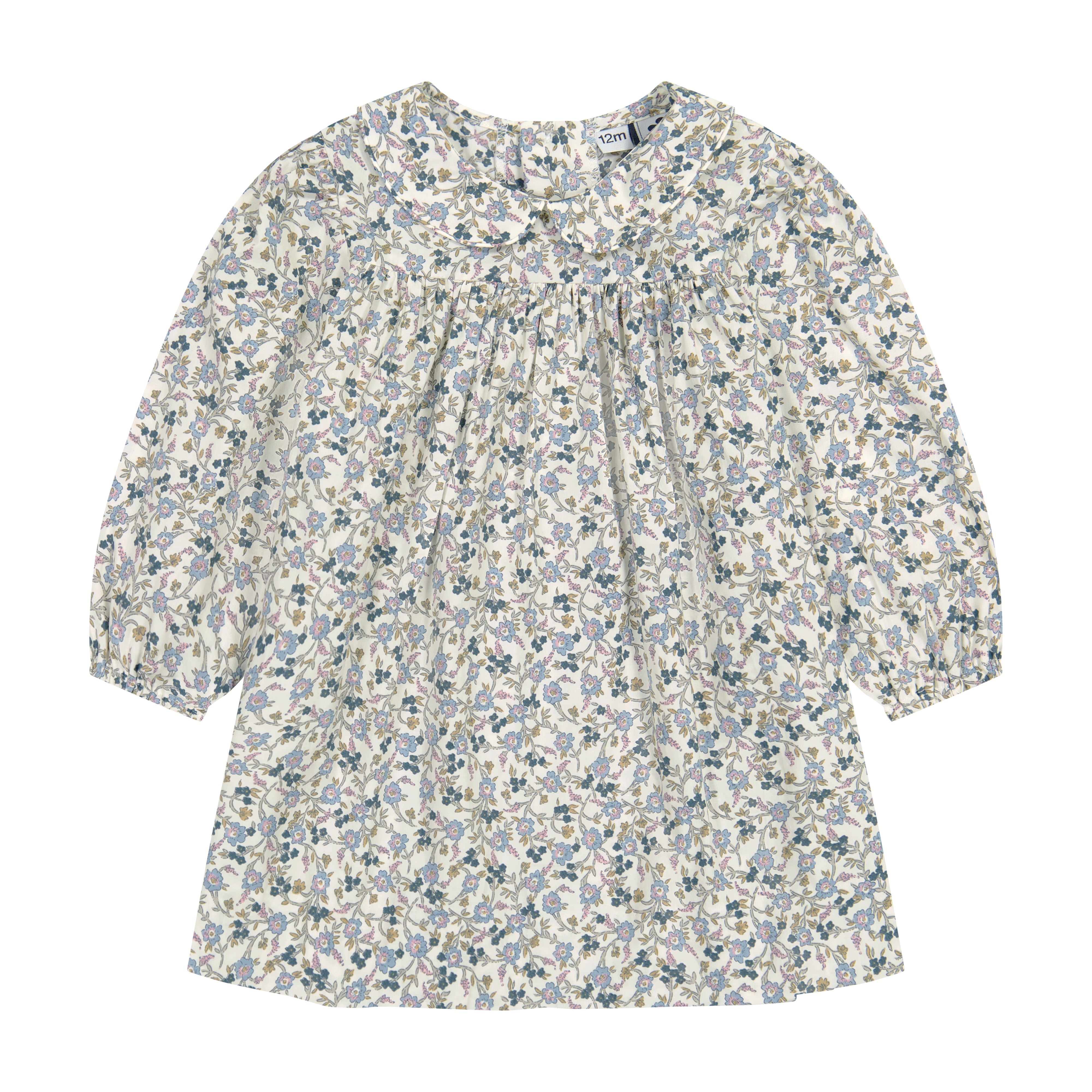 Ginny Girls Peter Pan Collar Dress Cream Floral - Vintage-Inspired Cotton Dress for Women & Teens | Perfect for Spring Weddings, Tea Parties & Date Nights
