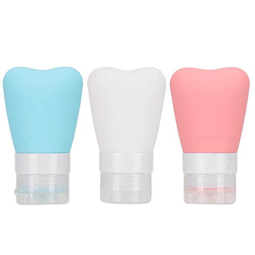 GOTOTOP 3-Pack Leak Proof Silicone Travel Bottles (55ML) - Squeezable Portable Empty Containers for Shampoo, Lotion, Body Wash, Makeup Remover & Toiletries | Perfect for Air Travel, Gym, Camping & Vacation Essentials