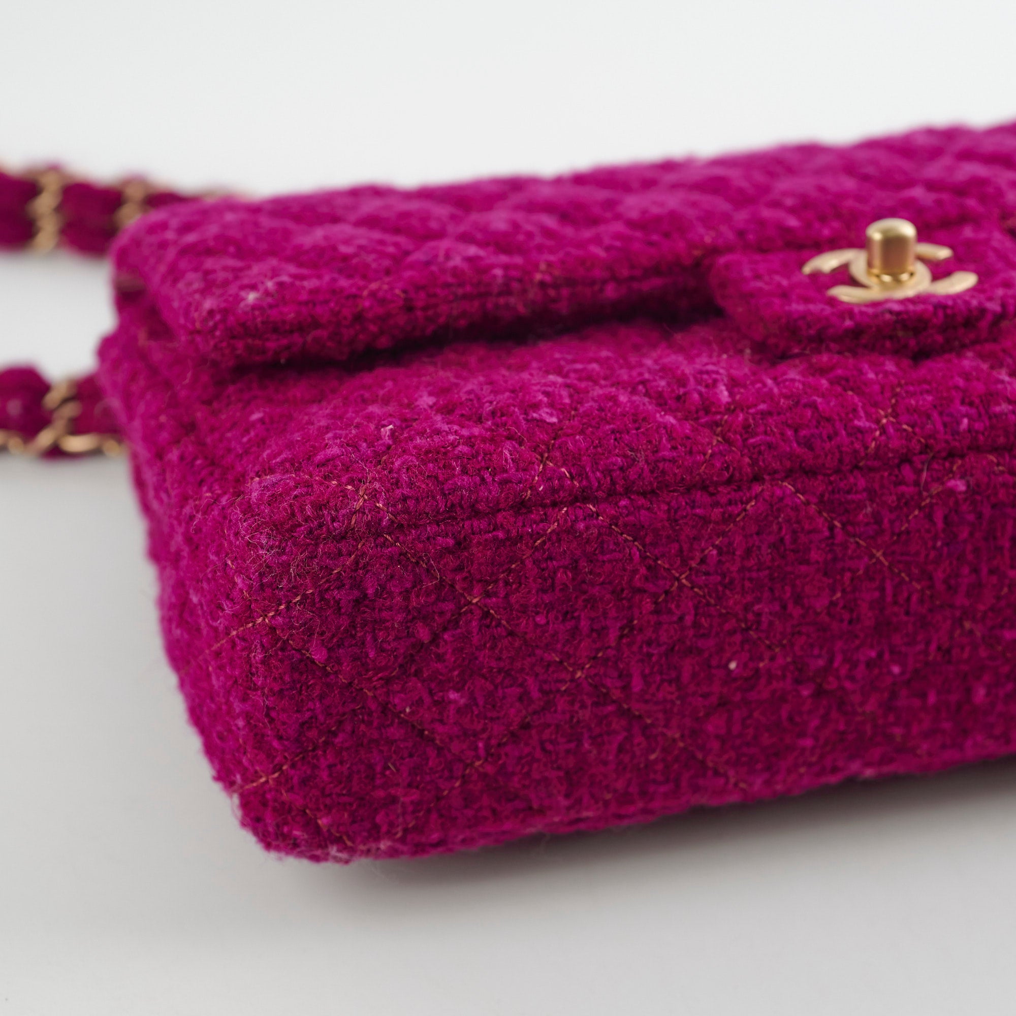 Chanel M/L Tweed Purple Classic Flap Shoulder Bag - Luxury Designer Handbag for Women | Perfect for Parties, Weddings & Special Occasions