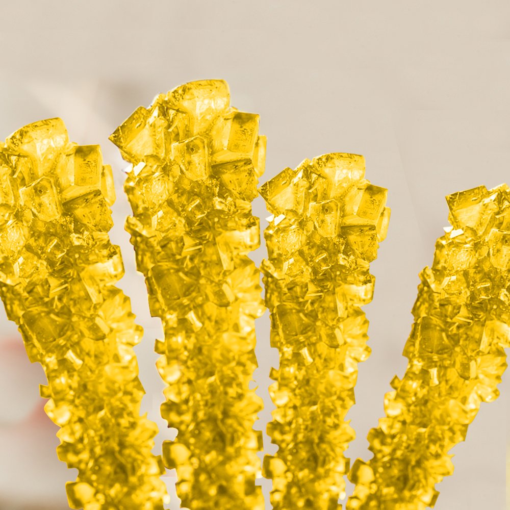 Extra Large Rock Candy Sticks - 144 Individually Wrapped Gold Lollipops | Bulk Candy for Parties, Candy Buffets, Weddings & Baby Showers | Perfect for Birthday Favors, Anniversary Celebrations & Special Events
