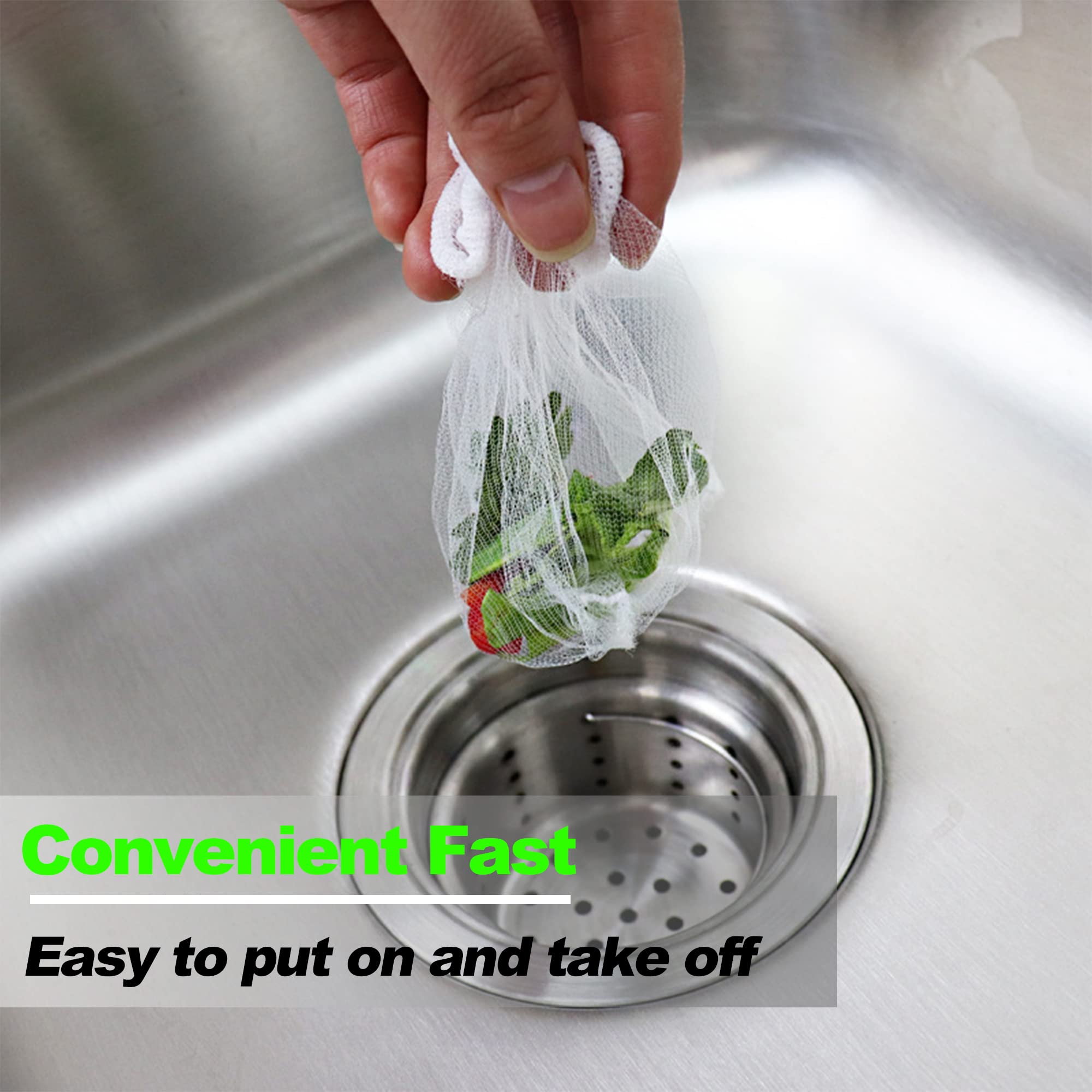 100-Pack Disposable Mesh Sink Strainer Bags - High Elasticity Kitchen Sink Filter for Food Waste & Leftovers | Perfect for Collecting Garbage, Preventing Clogs in Kitchen Sinks & Drains