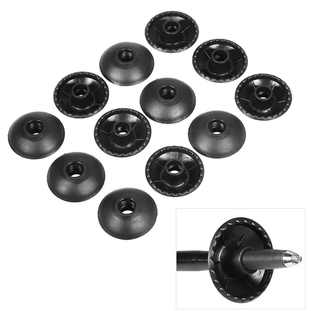 12Pcs Black Trekking Pole Baskets - Round Snow & Mud Replacement Accessories for Hiking Walking Sticks - Perfect for Winter Skiing, Mountain Trekking & Outdoor Adventures