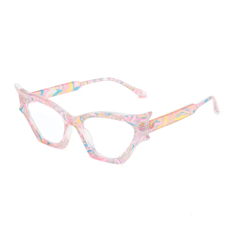 CCspace Women's Full Rim Oval Cat Eye Polycarbonate Eyeglasses Frame 300887 - Stylish Retro Glasses for Office, Reading & Fashion Accessories