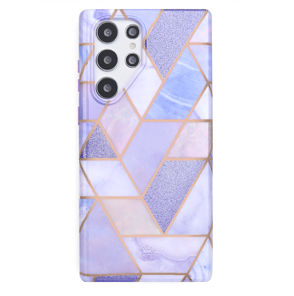 Geometric Marble Phone Case for Samsung Galaxy - Stylish Protective Cover with Unique Purple Design - Perfect for Everyday Use, Work, and Travel