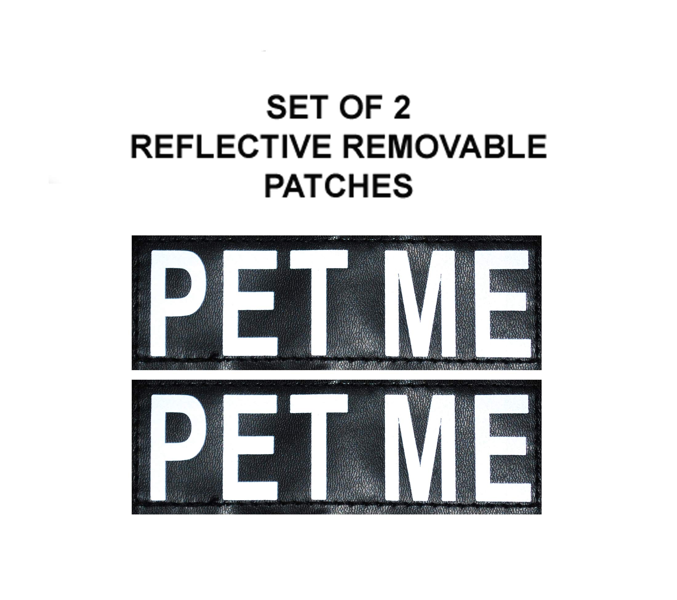 Doggie Stylz Adjustable Dog Harness with Removable Patches & Reflective Trim - Includes 2 PET ME Hook & Loop Patches for Safety (14