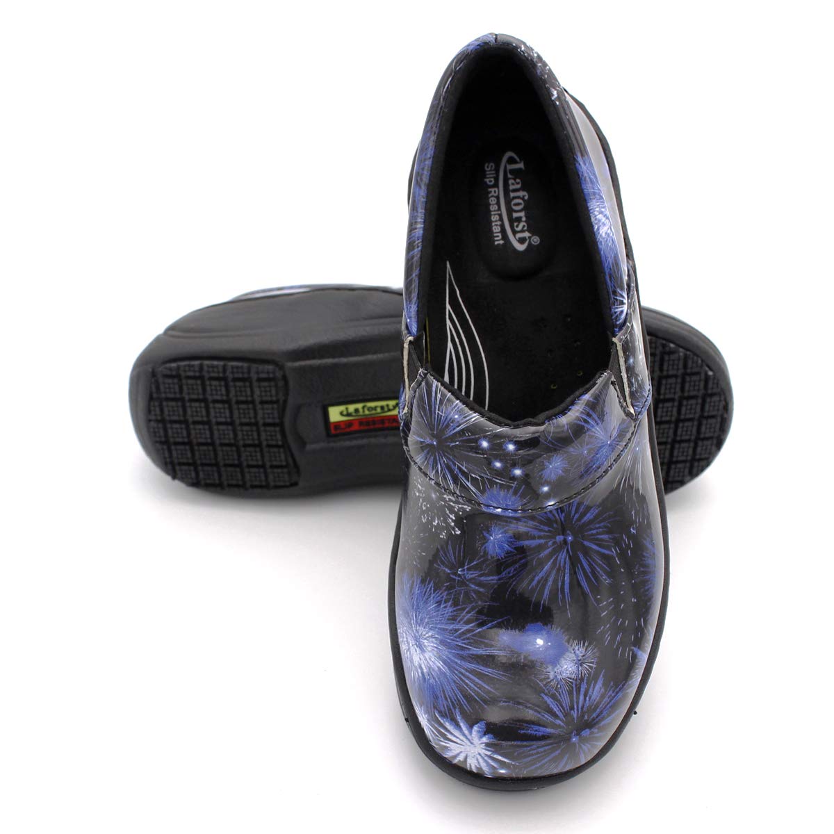Laforst Women's Rachel Slip-Resistant Nursing Shoes - Non-Slip Work Clogs for Nurses, Waitresses & Waiters - Comfortable Manmade Upper Slip-On Shoes for Hospital, Restaurant & Healthcare Professionals