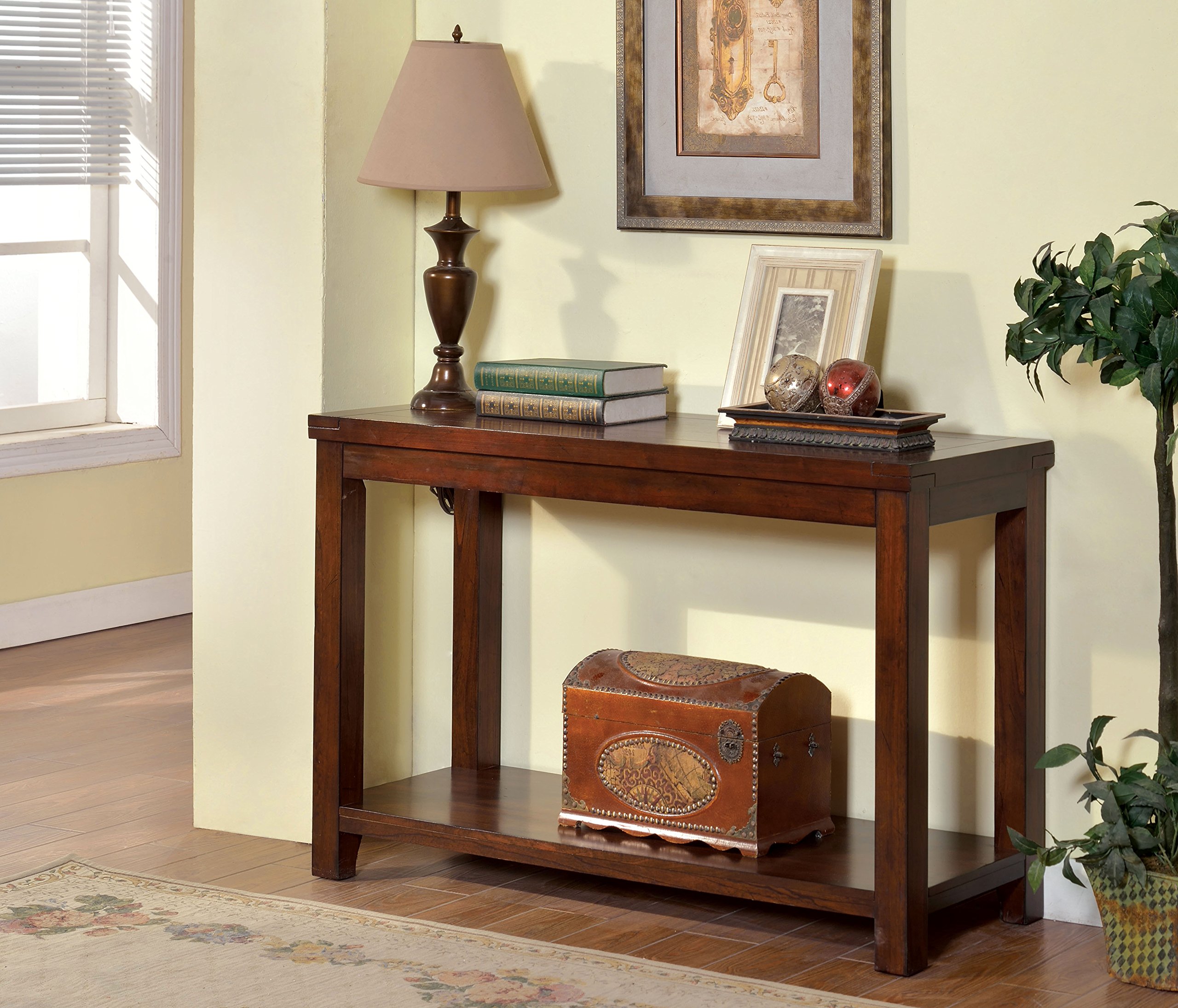 Furniture of America Torrence Transitional Sofa Table - Dark Cherry Finish - Elegant Console Table for Living Room, Entryway & Hallway Decor