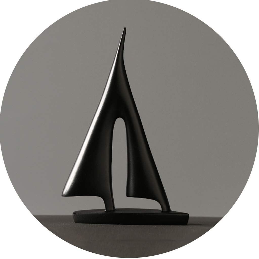 Creative Sailing Art Desktop Decoration - Black 14x4x21cm Home Office Decor for Living Room, Study, Wine Cabinet, Bookshelf & Gift Ideas