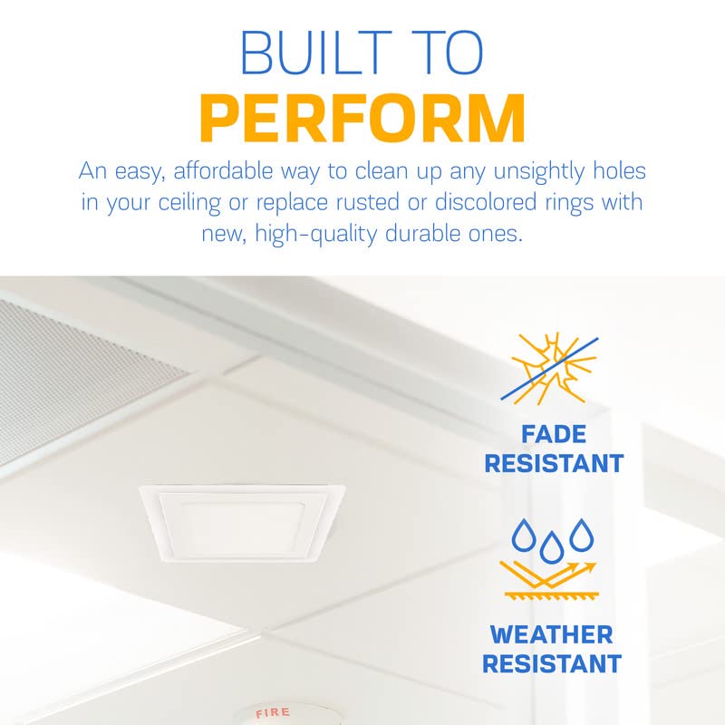Custom Sized White Acrylic Goof Rings for Recessed Downlights - .080
