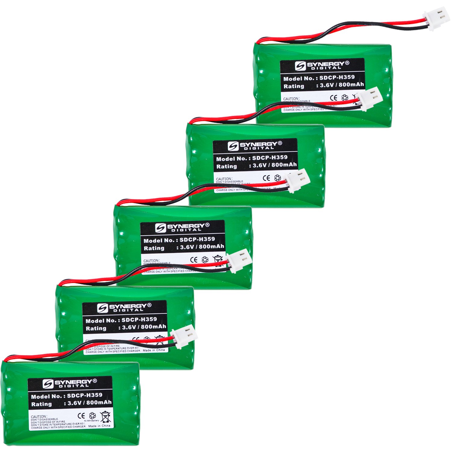 Sharp UXCC500 Cordless Phone Battery Combo Pack - 5 x SDCP-H359 Replacement Batteries for Panasonic Phones | Long-Lasting Power for Home & Office Use