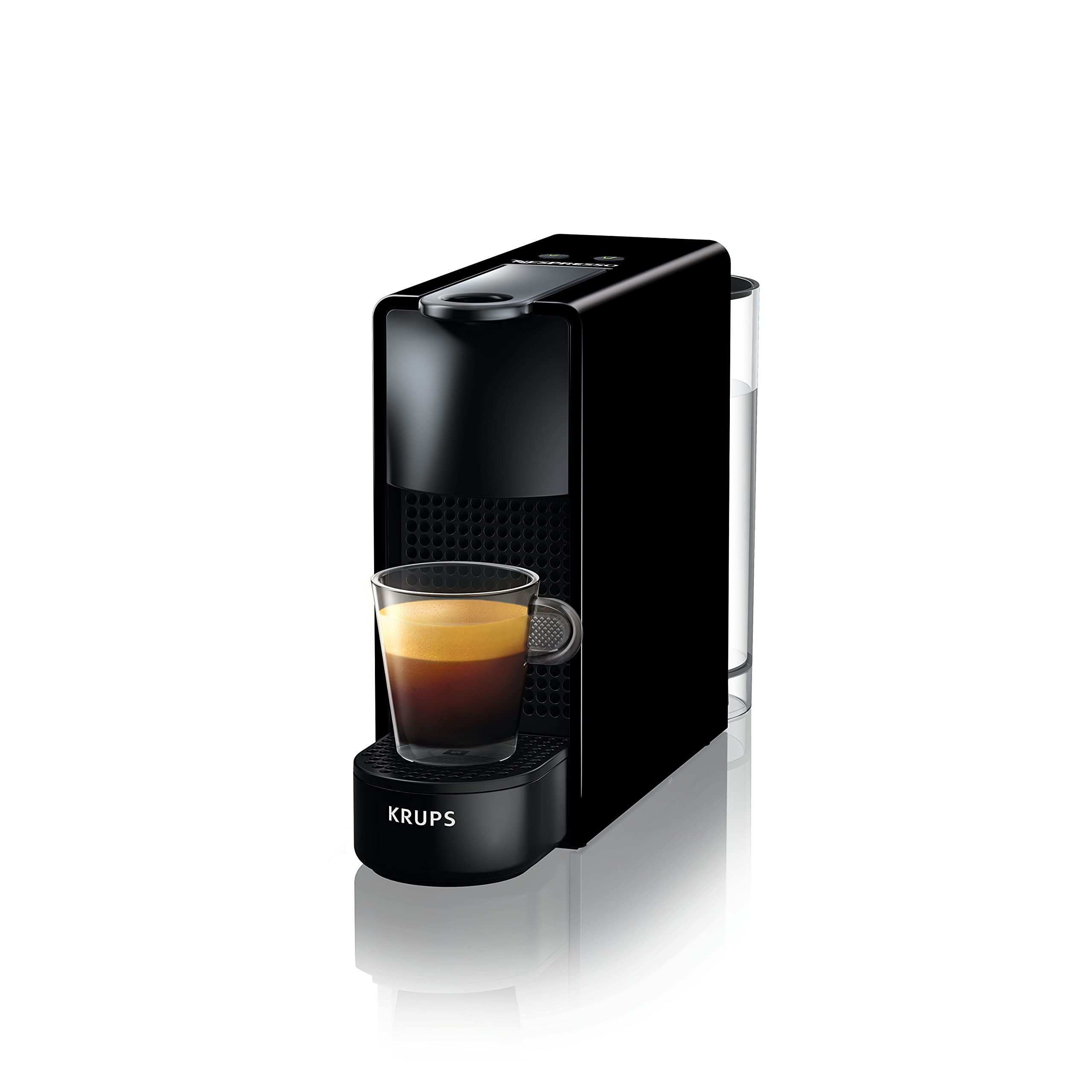 Krups Nespresso Essenza XN110840 Mini Coffee Machine - Compact & Fast, Piano Black - Perfect for Home, Office, or Small Spaces
