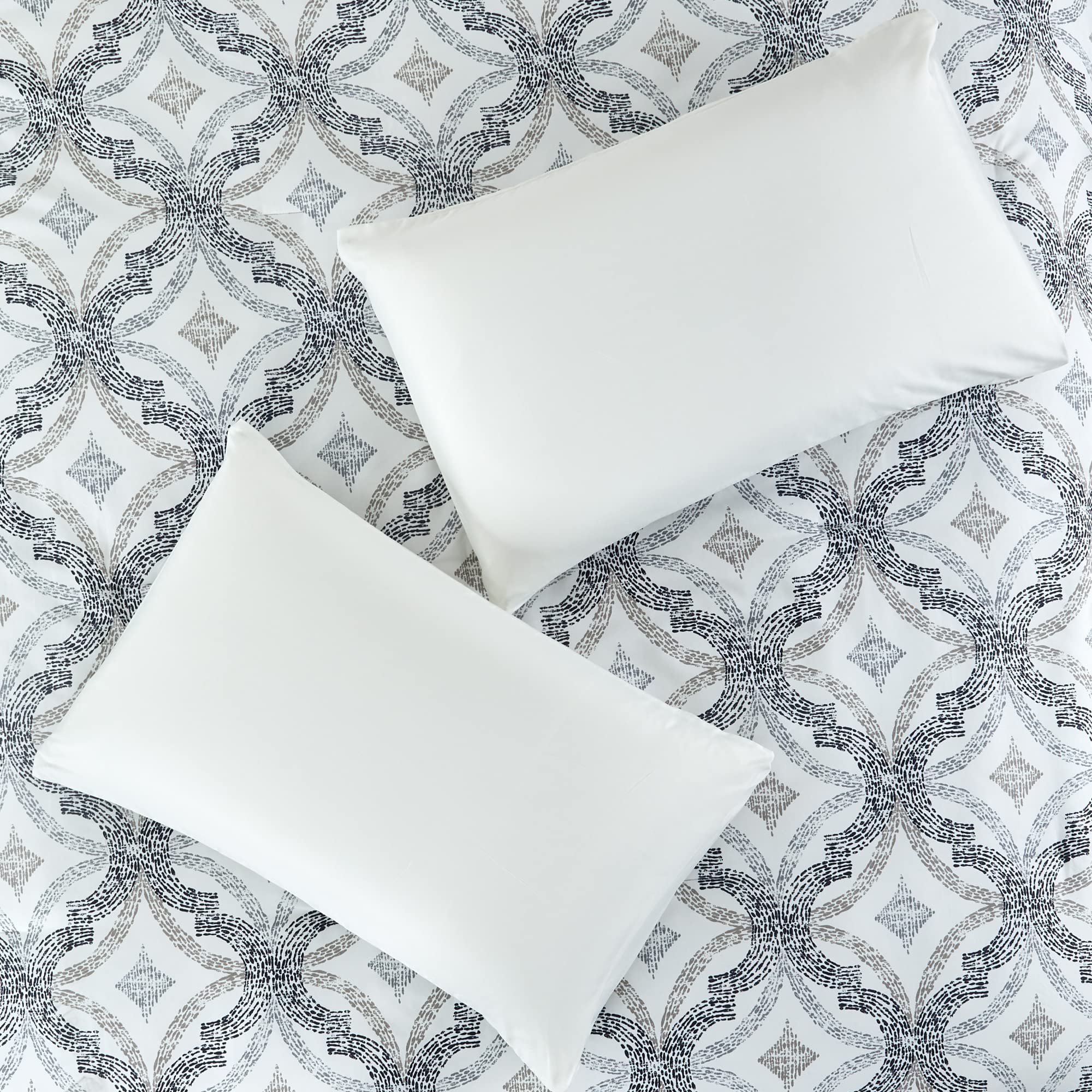 Modern Threads Capri Collection Reversible Microfiber Comforter Set - Elegant Printed King Size Bedding with Comforter, Sheets, Shams & Pillows - Soft Luxury Bed Set for Master Bedroom or Guest Room