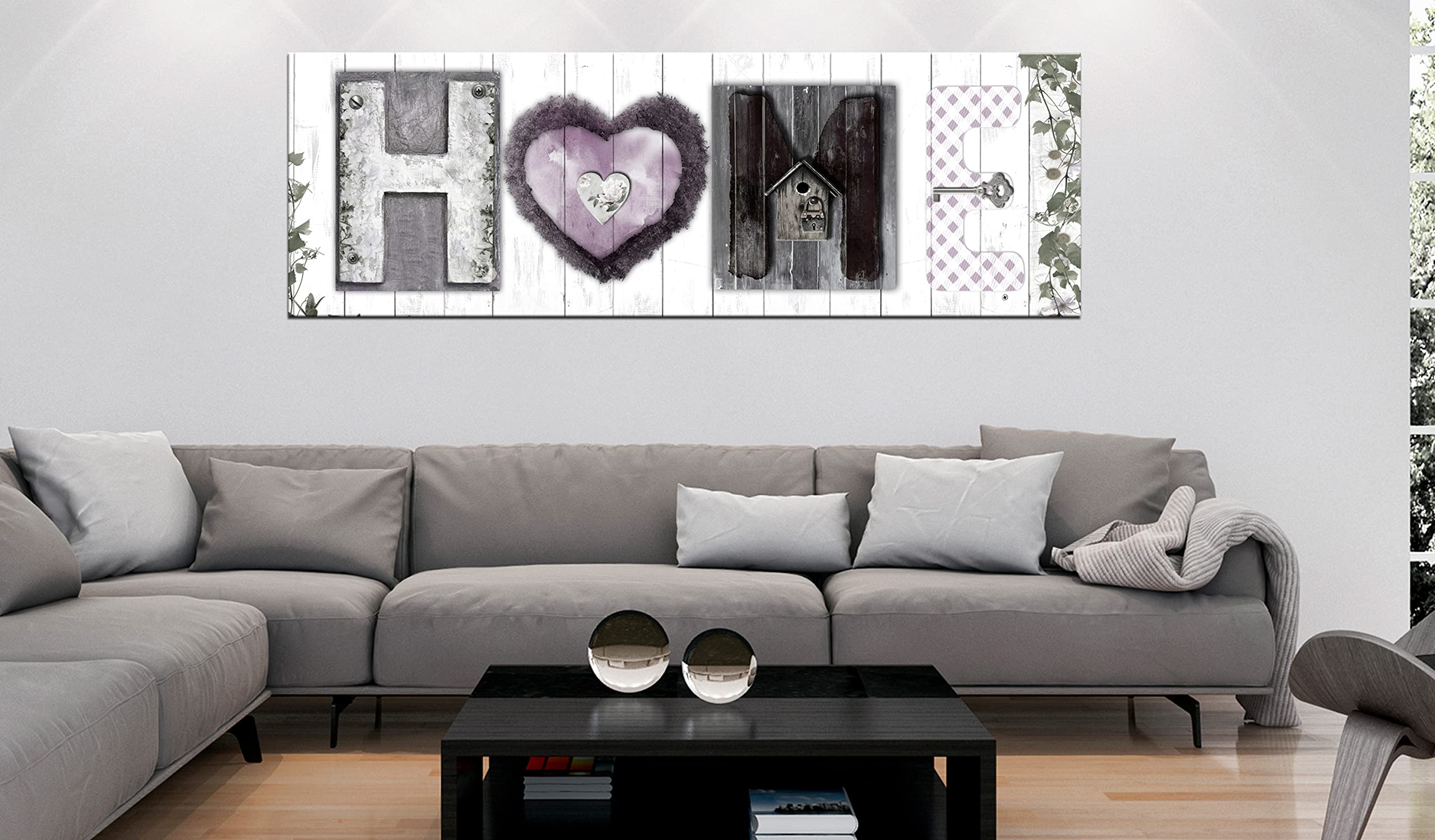 Artgeist Textured Canvas Wall Art - 47x16 Inch Modern Framed Painting with Inspirational Quotes, Wood Look Home Decor for Living Room, Bedroom & Office (1 Piece, Style m-A-1055-b-a)