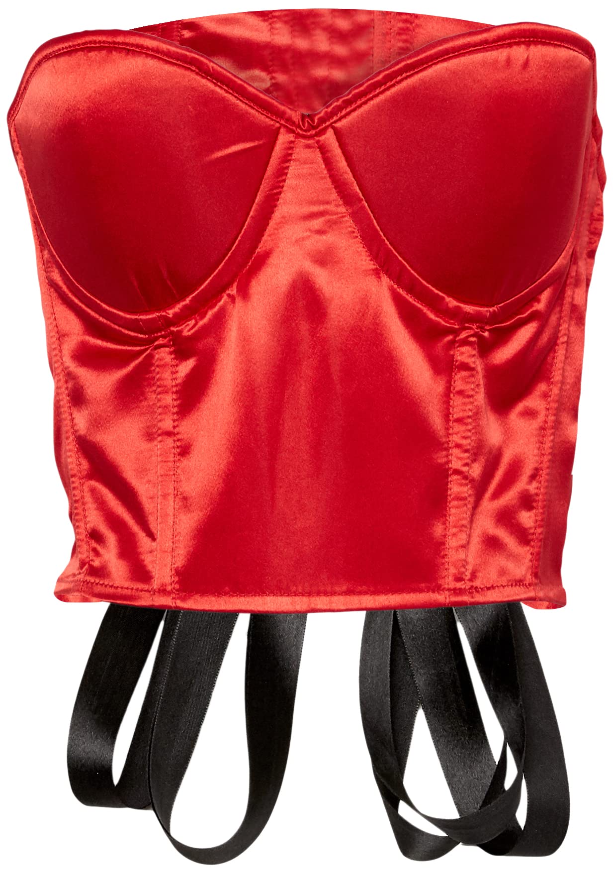 Red Satin Underwire Bustier Corset for Women - Elegant Daisy Lace Design, Plus Size Friendly - Perfect for Valentine's Day, Boudoir Photography & Burlesque Shows