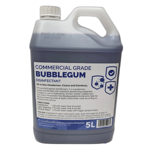 Crystalwhite Bubble Gum Commercial Grade Disinfectant - EPA Approved for Schools, Gyms & Offices | Kills 99.9% Germs