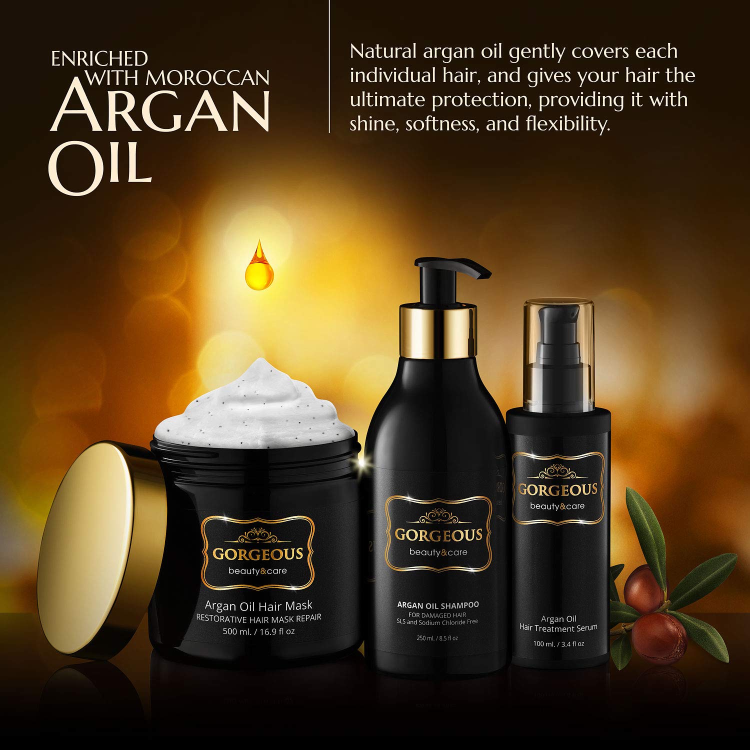 Best Argan Oil Hair Mask & Conditioner 16.9oz - Deep Repair for Damaged & Dry Hair - Perfect for Salon-Quality Treatment at Home