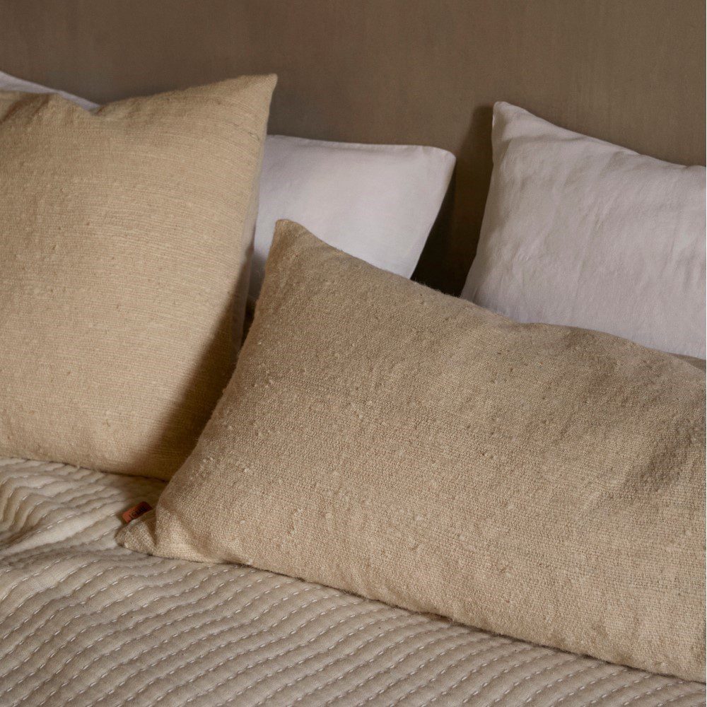 FERM LIVING Nettle Cushion - Organic Cotton Pillow Cover for Sofa, Bed & Home Decor - Natural Textured Throw Pillow for Living Room, Bedroom & Nursery