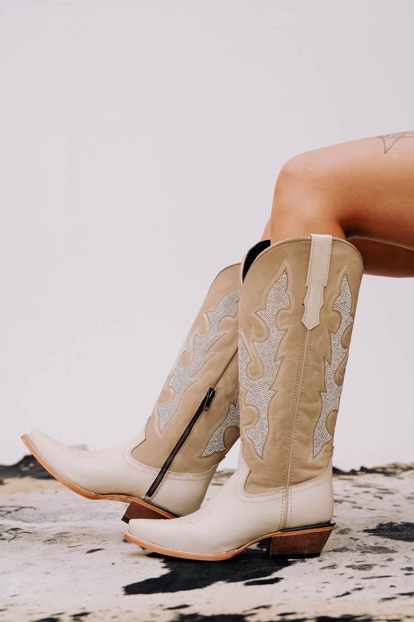Makayla Midi Wide Calf Snip Toe Cowgirl Boots for Women - Comfortable Western Riding Boots for Country Dancing, Rodeo & Casual Wear