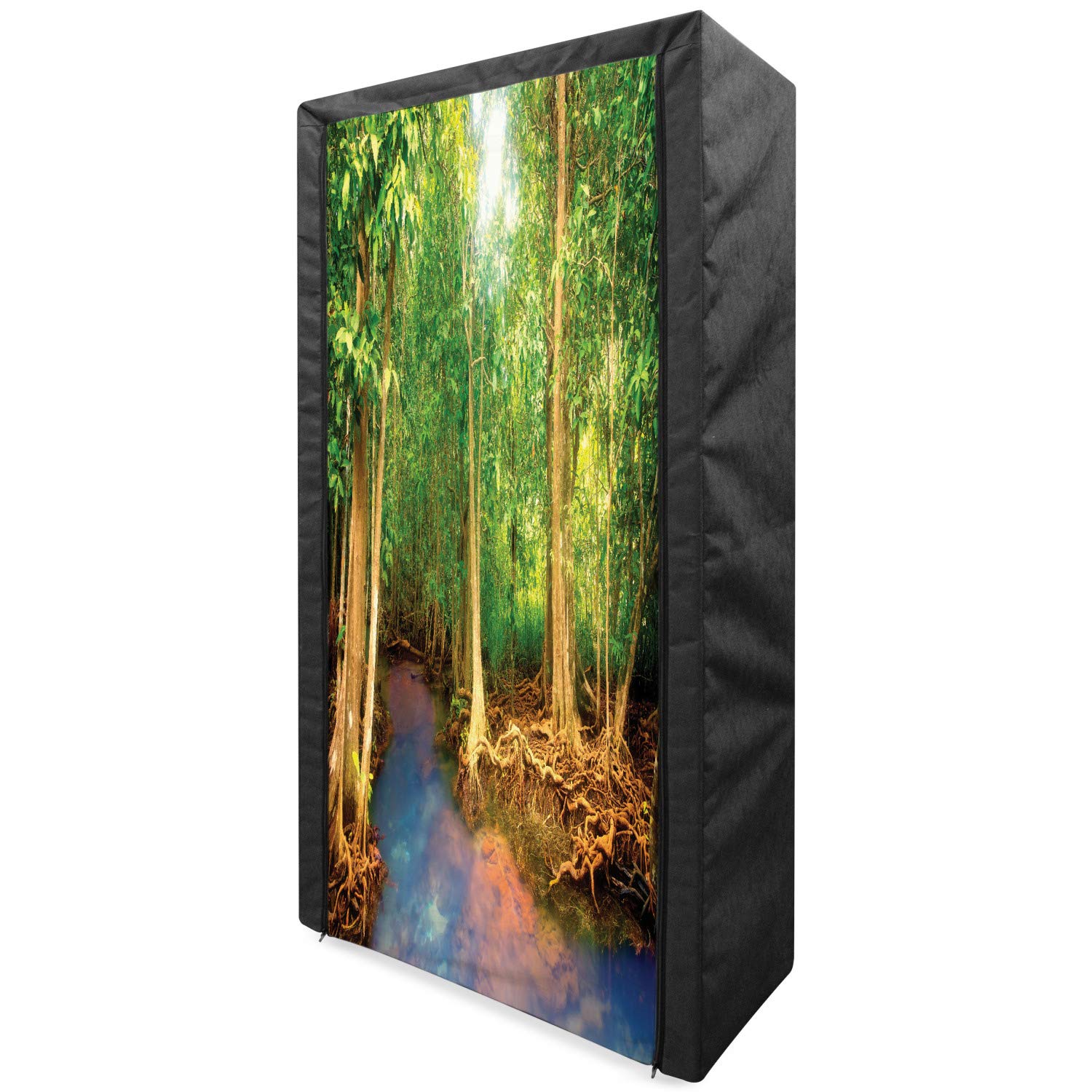 Ambesonne Portable Fabric Wardrobe with Shelves - 33.5