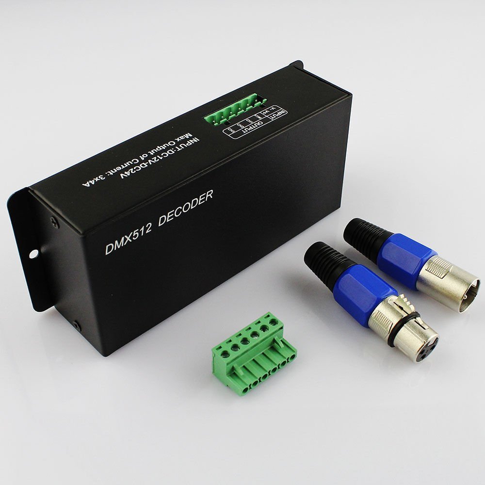 DMX 512 Controller for RGB LED Strip Lights - 5050/3528 LED Decoder DMX512 | Perfect for Stage Lighting, Home Theater & Architectural Lighting