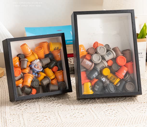 5x7 Shadow Box Frame Display Case - Wood Tabletop Memory Box with 1.6