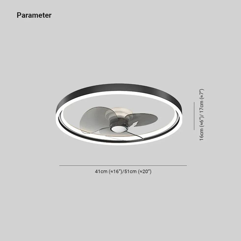 Modern Round Black Ceiling Fan with Light - Perfect for Bedroom, Living Room & Home Office Cooling & Lighting
