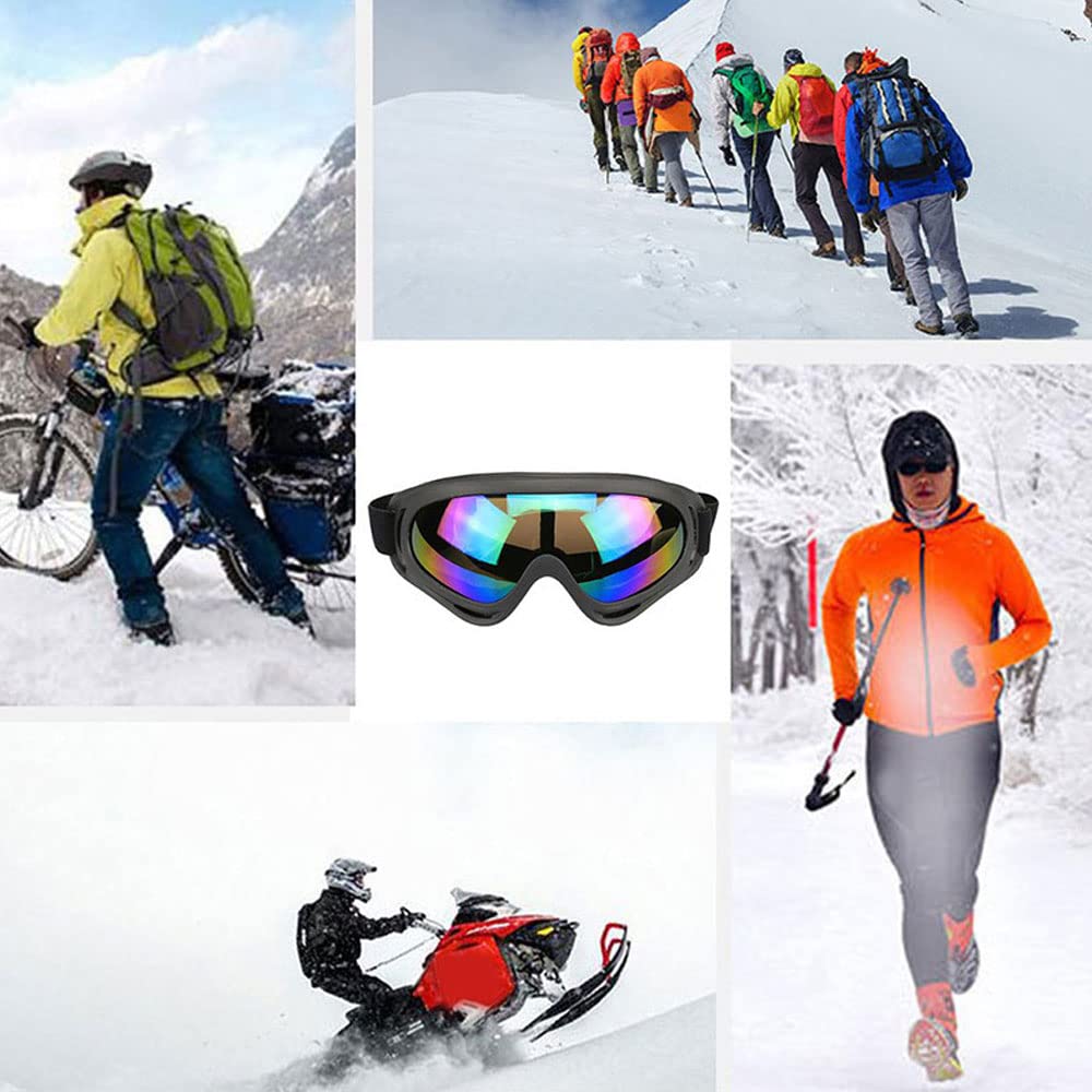 2-Pack Anti-Fog Snow Ski Goggles for Kids & Adults - UV Protection, Windproof Tactical Glasses for Snowboarding, Skiing & Outdoor Sports - Perfect for Winter Adventures & Extreme Weather