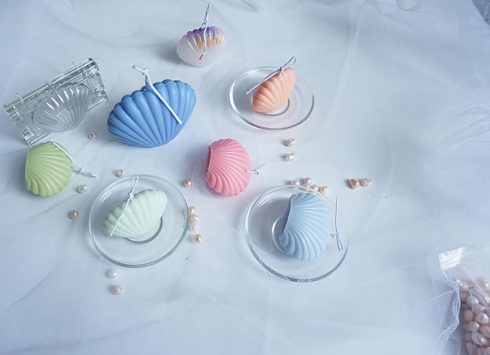 DIY Candle and Soap Molds - 2 Sets Handmade Seashell Scallop Shell Candle Casting Molds for Clay Crafts, Christmas Decorations & Beach Wedding Favors - Perfect for DIY Home Decor, Gift Making and Party Supplies