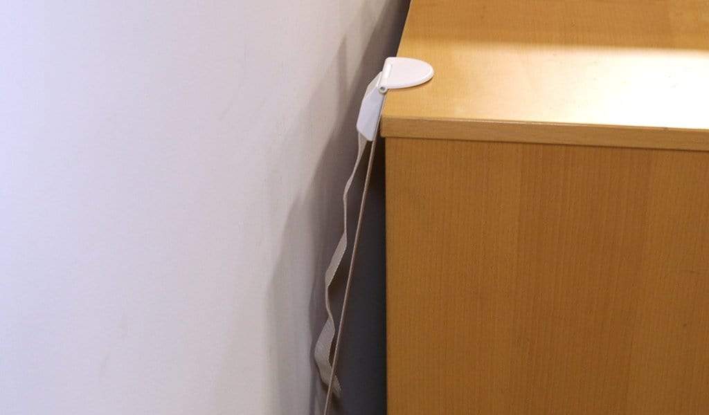 Qdos Furniture Tip Kit Gray - Anti-Tip Furniture Straps for Dressers, Bookcases & Cabinets - Secure & Prevent Accidental Tipping - Perfect for Childproofing Homes & Offices