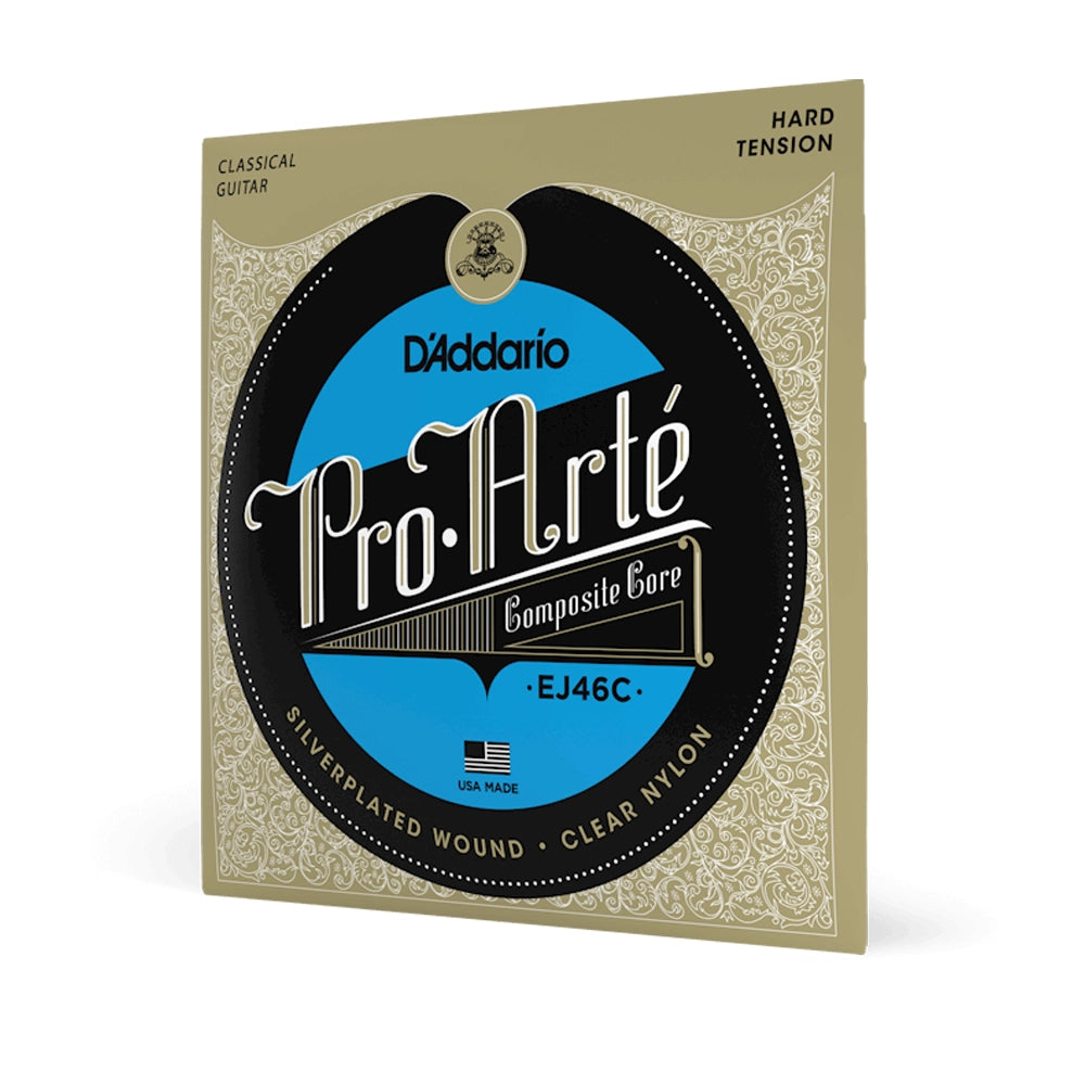 D'Addario Pro Arte Composite Hard Tension Classical Guitar Strings - Premium Nylon for Warm Tone & Durability - Perfect for Performances & Studio Recording
