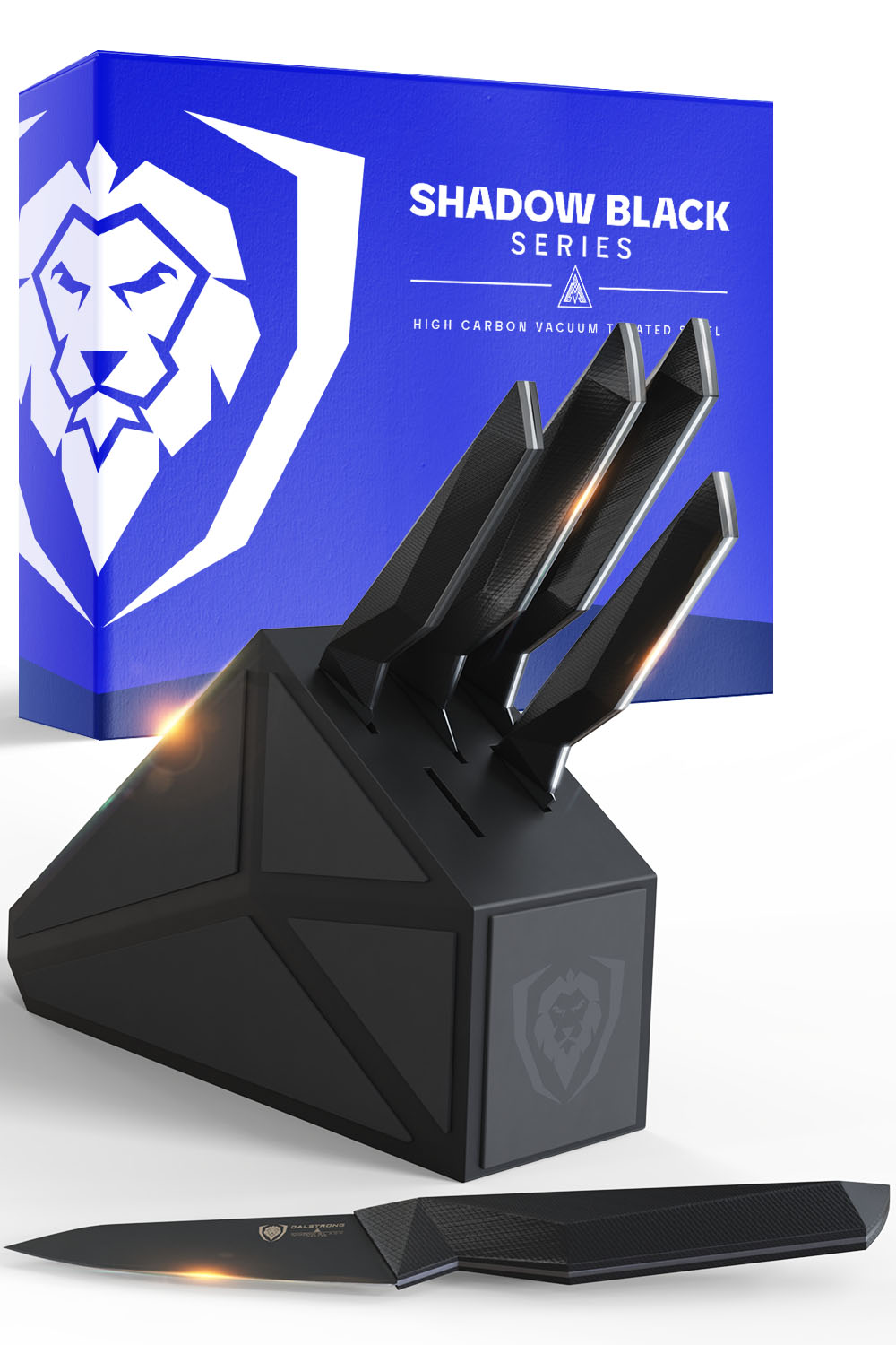 Dalstrong Shadow Black Series 5-Piece NSF Certified Knife Block Set - Perfect for Professional Chefs & Home Cooks - Ideal for Kitchen Organization & Safe Knife Storage