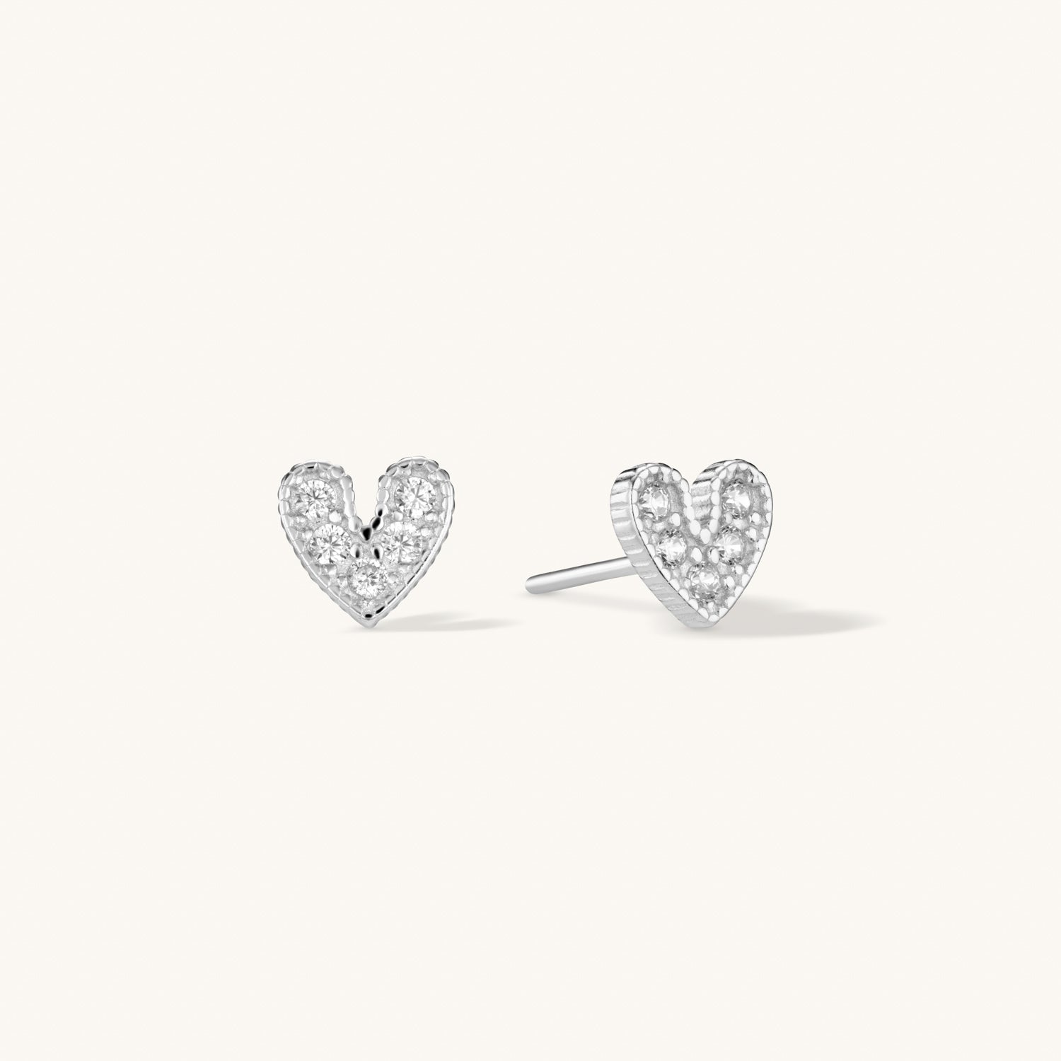 Mi Amor Silver Stud Earrings - Elegant & Dainty Jewelry for Women - Perfect for Everyday Wear, Date Nights & Special Occasions