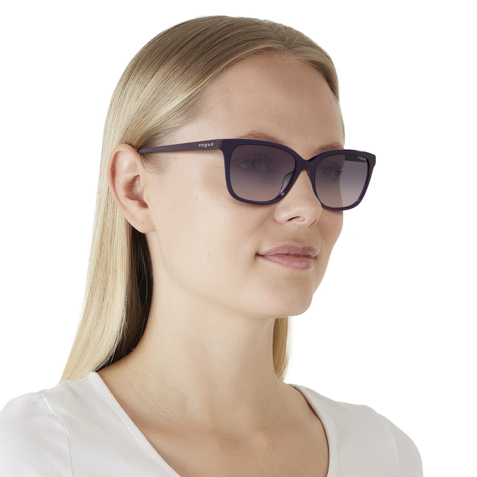 Vogue Eyewear Vo5426SF Women's Square Sunglasses for Low Bridge Fit - Stylish UV Protection Shades for Driving, Beach & Outdoor Activities