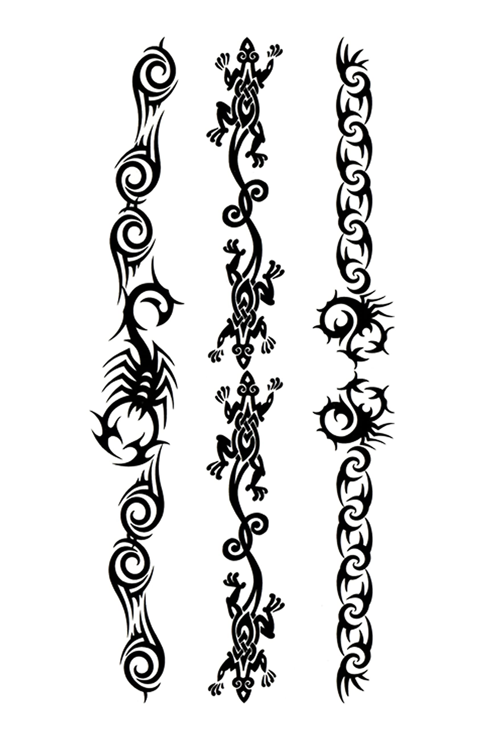 Waterproof Temporary Tattoo Stickers for Men & Women - 3D Realistic Flowers, Butterflies, Stars, Angels & Wolf Designs - Armband & Word Tattoos (19x9cm) - Perfect for Parties, Halloween Costumes & Festival Body Art