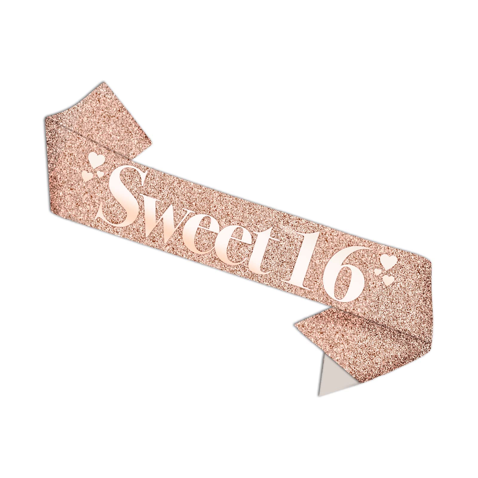 Sweet 16 Rose Gold Birthday Sash for Girls - Sparkly 16th Birthday Party Decorations & Sweet Sixteen Celebration Accessories - Perfect for Quinceañera, Bridal Showers & Special Occasions