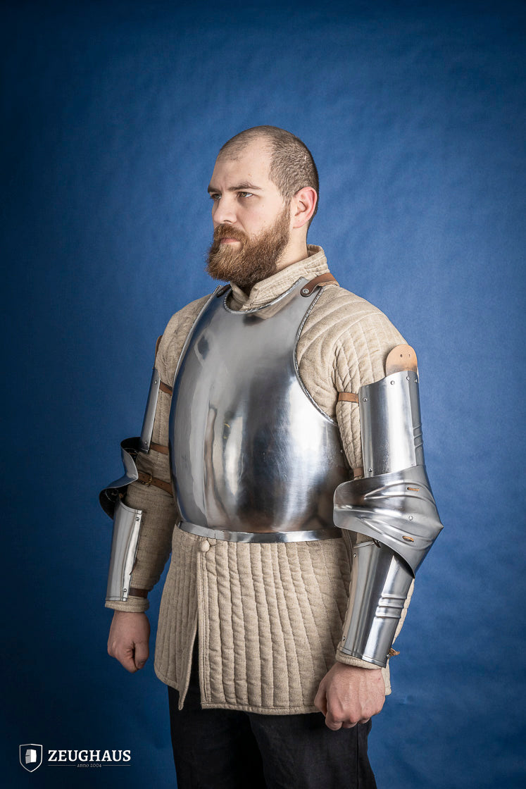 15th Century German Arm Armor - 1.2mm Polished Steel Medieval Gauntlet for LARP, Cosplay & Historical Reenactment
