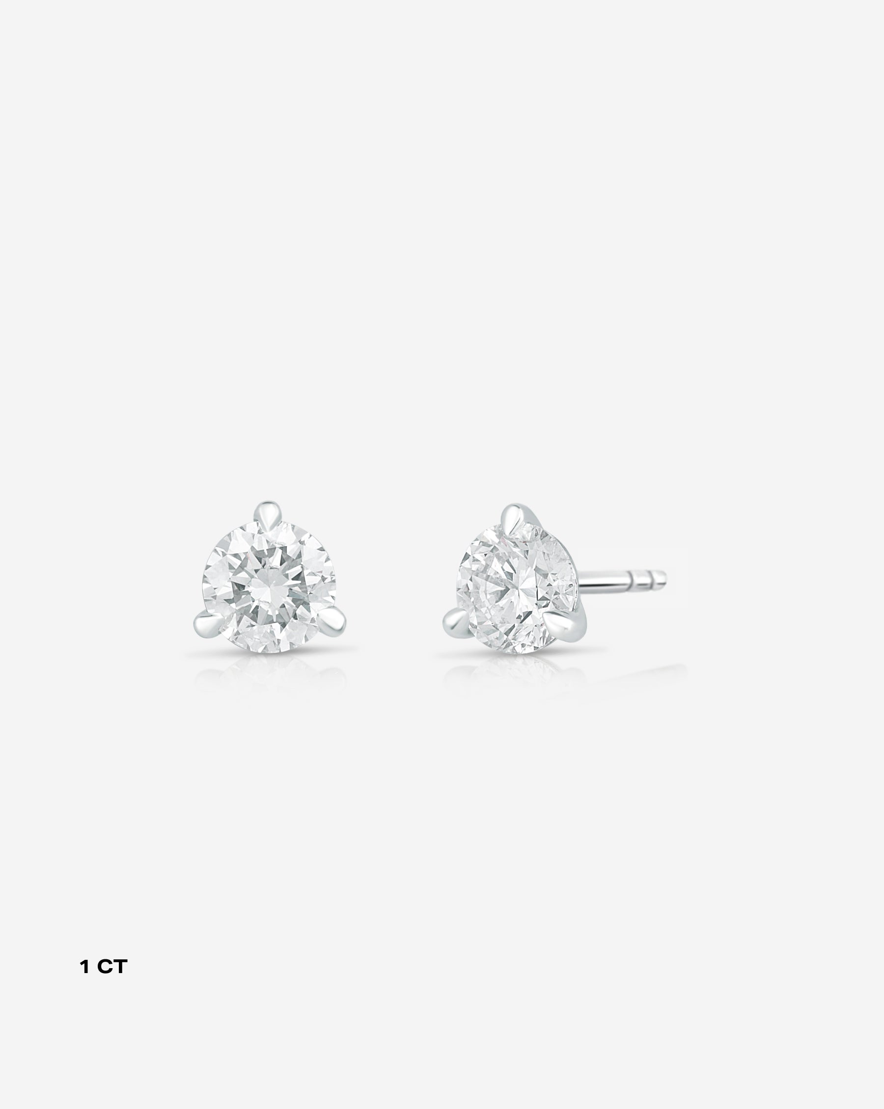 Classic Diamond Stud Earrings for Women - 14K White Gold Round Cut Solitaire Earrings - Perfect for Everyday Wear, Weddings & Special Occasions