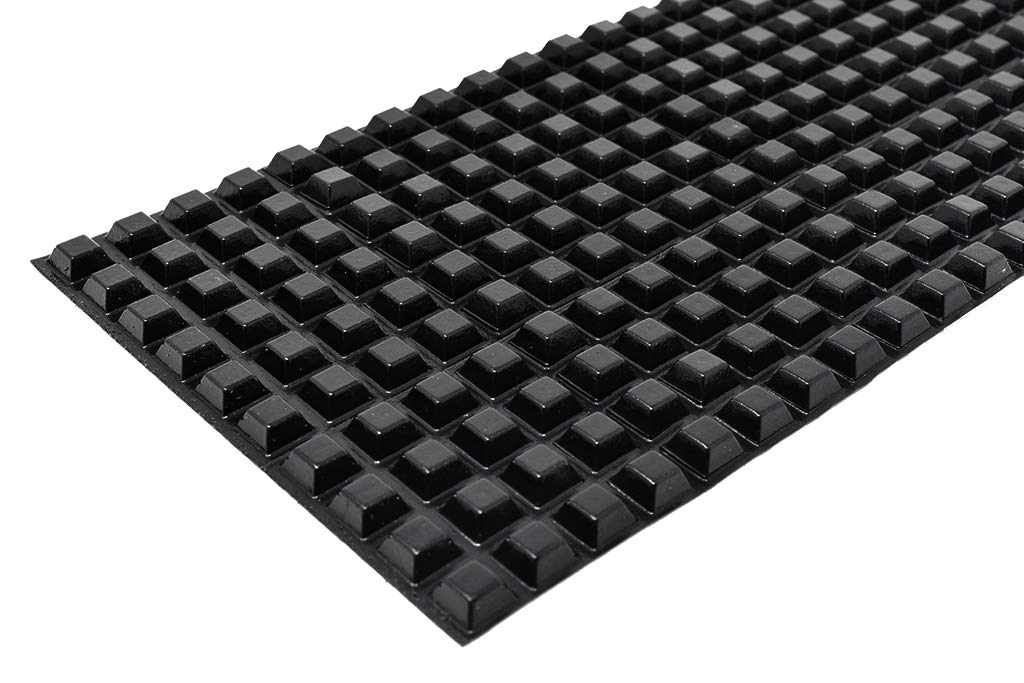 Self-Adhesive Square Rubber Bumper Pads for Furniture & Electronics - 0.5