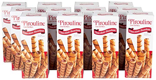 Pirouline Chocolate Hazelnut Rolled Wafers - 3.25oz (12 Pack) | Crunchy Snack for Parties, Gifts & Coffee Time