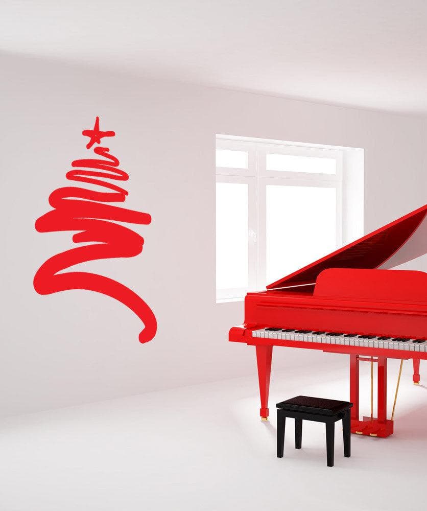 Vinyl Wall Decal Sticker - Christmas Tree Design #863 - Perfect for Holiday Home Decor, Nursery, Office & Party Decoration