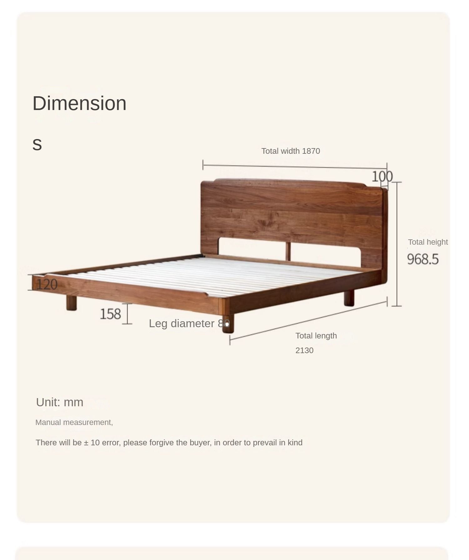 Solid Black Walnut Wood King Size Bed with LED Lighting - Perfect for Master Bedroom, Guest Room & Luxury Home Decor