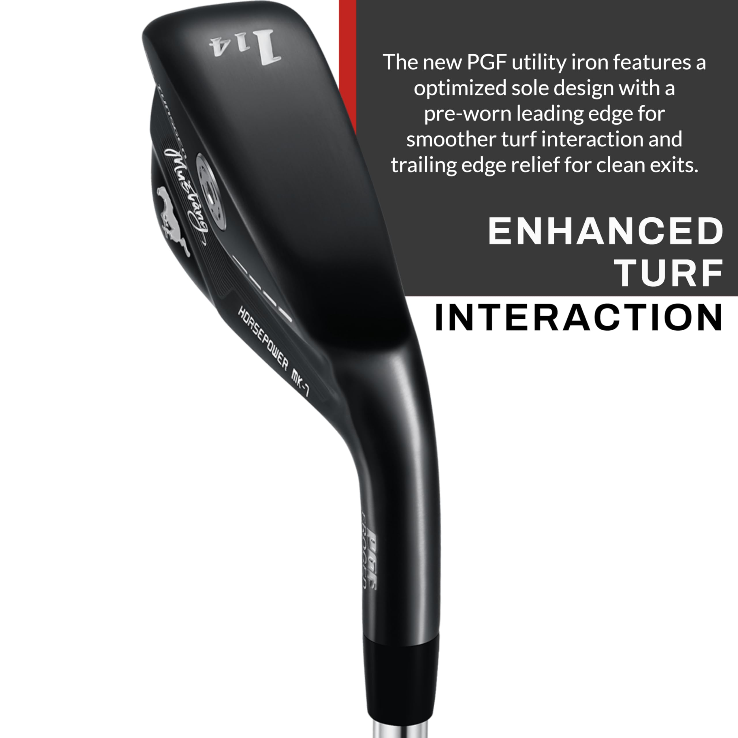 PGF Mustang Horsepower Pro Forged Utility Driving Iron - High Performance Golf Club for Precision Shots | Perfect for Fairway Play and Tough Lies