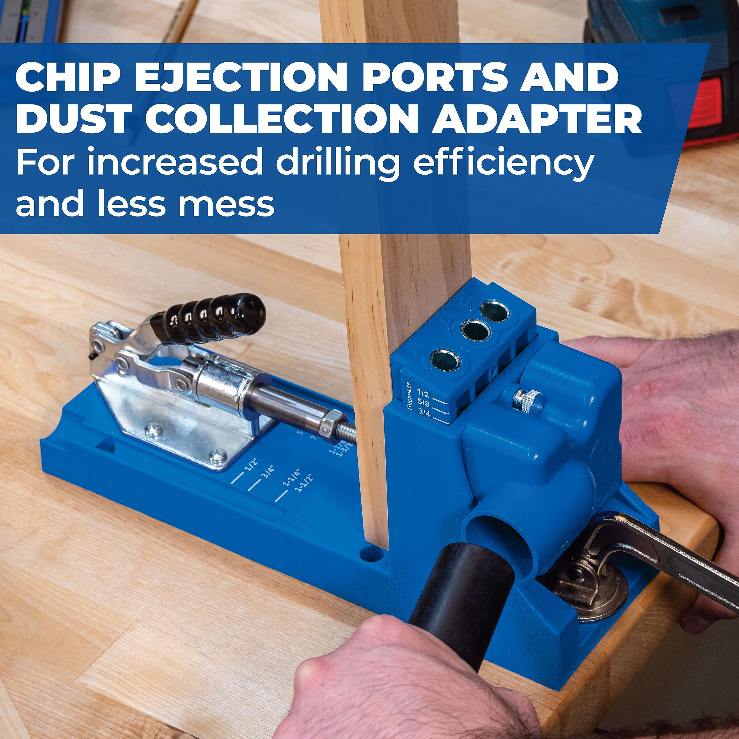 Kreg K4 Pocket Hole Jig System - Adjustable Woodworking Tool for Strong Joints (1/2
