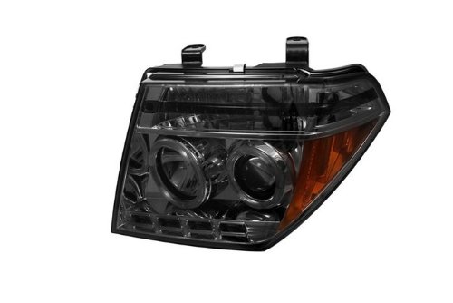 Nissan Frontier 05-08 LED Halo Headlights - Chrome/Smoked Lens - High Performance DRL Headlight Conversion Kit for Off-Road & Night Driving