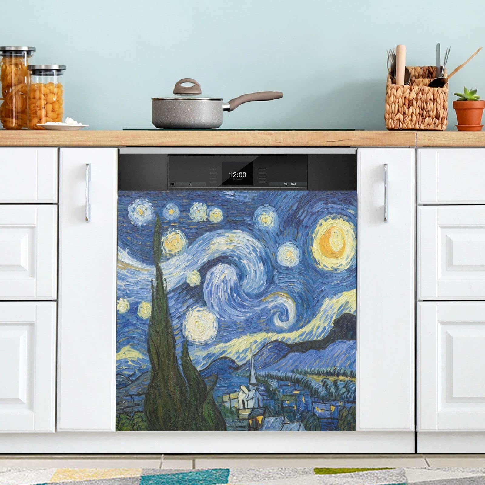Starry Night Van Gogh Magnetic Dishwasher Cover - 23
