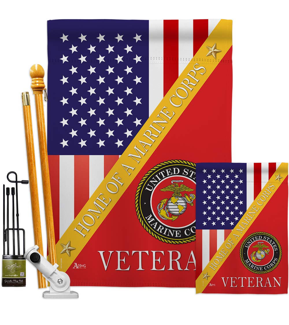 USMC Semper Fi Double-Sided Garden Flag Kit - 28x40 Inch Military Veteran Yard Banner, Made in USA - Perfect for Patriotic Home Decor, Armed Forces Tribute & Outdoor Memorial Displays